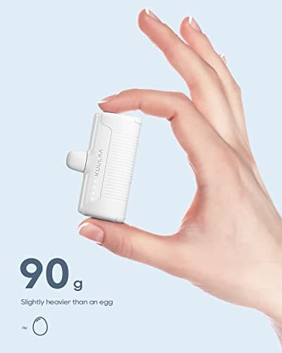 Mini Batterie Externe pour iPhone 4500 mAh, Batterie Externe 12W PD Charge Rapide, Petite Batterie Externe Compatible avec iPhone 14/14 Pro Max/13 Pro/13/12/11/XS/XR/8/7/6 - Blanc