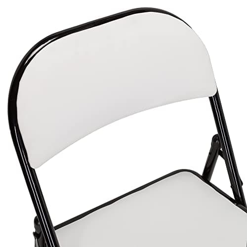 hjh OFFICE Chaise Pliante rembourrée en Cuir synthétique TUDELA Chaise Visiteur, Charge maximale 130 kg, Blanc 803001