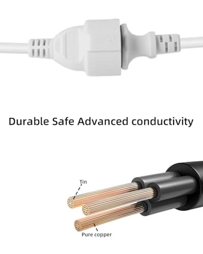 RIIEYOCA Câble d'extension de Contact de Protection, Prise 90 sur 3 Prises, Câble d'extension d'alimentation étanche 16A / 250V pour Une Utilisation en Extérieur, pour la Maison, Le Bureau (Blanc)