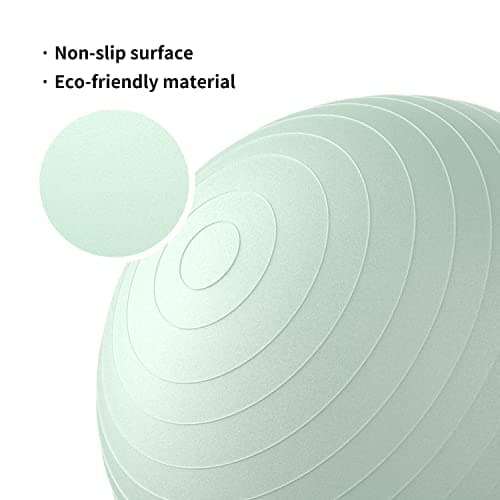 PROIRON Ballon de Gymnastique Ballon d'exercices Fitness Très épais avec mouvements de Yoga,65CM Swiss Ball, Ballon de Gym avec Pompe Rapide, Anti-éclatement et Anti-dérapant Yoga Ball,Vert