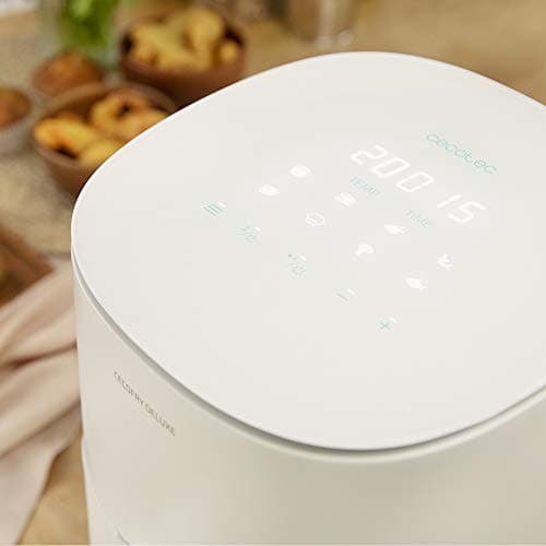 Cecotec Friteuse sans Huile à Air Chaud 2,5 L Cecofry Deluxe Rapid Sun. Puissance de 1400 W, 8 Modes, Température jusqu'à 200o, Panier et grille conviennent au lave-vaisselle