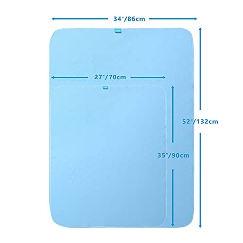 Beedsooth Imperméable Alèse Protège Matelas Coussin, Absorbant Pad Incontinence, Couvre Matelas Lavable de Lit Bébé Enfants Adultes - 70x90cm, Bleu