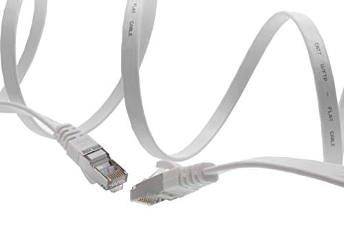 1aTTack.de Câble ruban LAN Ethernet Gigabit CAT.7 (RJ45) câble réseau câble brut (10 Gbit/s) câble d'installation plat mince 15 m - blanc - 1 pièce