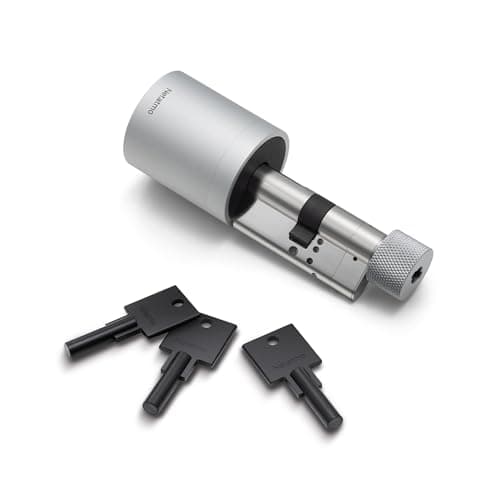 Netatmo Doorlock, Serrure et Clés Intelligentes, Accès par Smartphone ou Clé NFC sécurisée, Partage d’accès avec vos invités, Cylindre européen universel connecté EN15684, Bluetooth BLE chiffré,NDL-EC