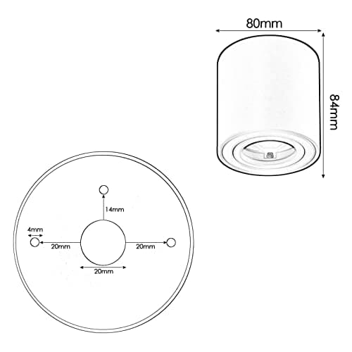 Gleonlux LED spots GU10 plafonniers plat orientable 230V en Saillie Cadre avec douille spot plafond éclairage de plafond aluminium rond noir downlight luminaire plafonnier salle de bain,salon