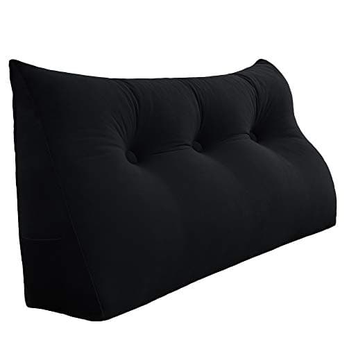 Rucener Coussin CompenséTriangulaires Coussin Dossier Canapé Oreiller de Lecture Gros Coussin de Canapé Coussin Tete de Lit A Une Variété D'utilisations Le Noir 100CM
