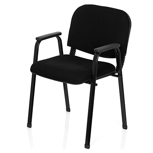 hjh OFFICE 704340 XT 650 Chaise de conférence rembourrée et empilable en Plastique et métal Noir 84 x 55 x 42 cm