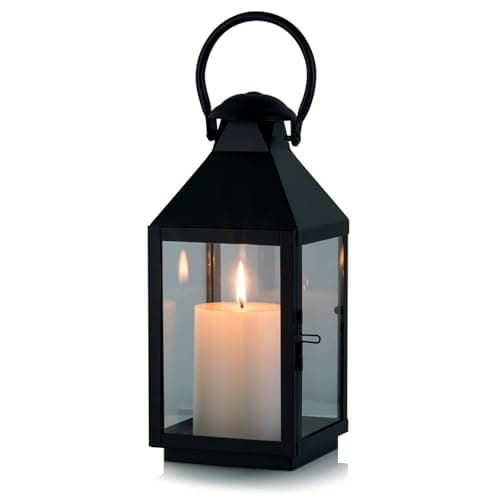 NUPTIO Lanternes Decorative Lanterne Jardin, Porte-Bougie Métal Lanterne Suspendue Rustique 26cm Haut, Lanterne Bougie Exterieur Interieur, Grande Lanterne Bougeoir pour Patio Cour Fête Mariage