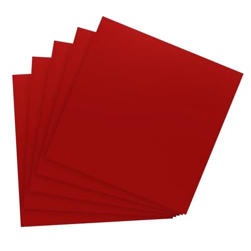 PATIKIL Feuilles de Carton Miroir Métallique 12"x12", Lot de 10 Feuilles de Carton Rouge en Papier Aluminium Réfléchissant 250gsm Pour Scrapbooking, Affiches, Bricolage