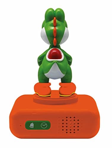 Lexibook - Réveil Nintendo Super Mario - Effets sonores Super Mario - Horloge Réveil Garçons - avec Snooze- Orange/Vert - RL800NI1, Taille unique