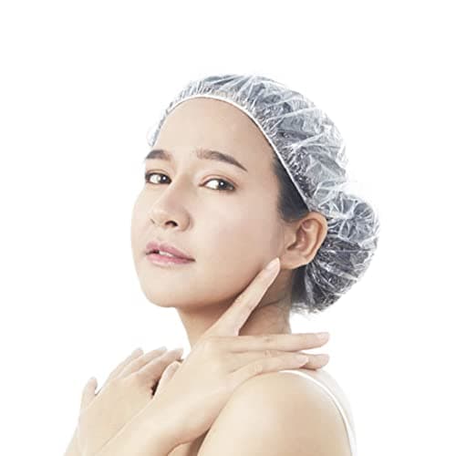 G2PLUS 50PCS Bonnets de Douche Charlotte Cheveux Jetable Bonnet de Douche en Plastique pour Usage Domestique,Hôtel,Spa dans les Salons de Coiffure