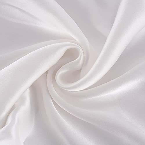 Taie d'oreiller en Soie pour Oreiller 100% Soie 22 Mommes Certifiée Oeko-TEX® Bienfaits Cheveux et Peau Anti Âge, Anti Acarien(65x65cm, White)