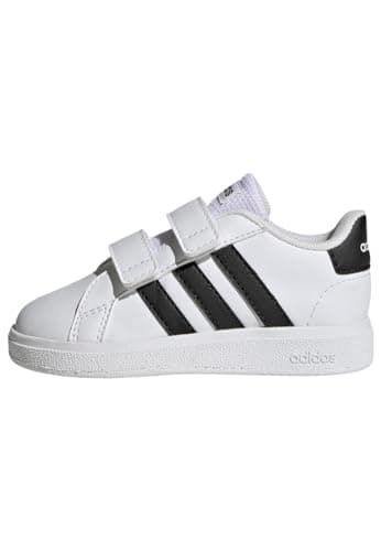 adidas Mixte bébé Grand Court Lifestyle Hook and Loop Shoes, Cloud White/Core Black/Core Black, 27 EU