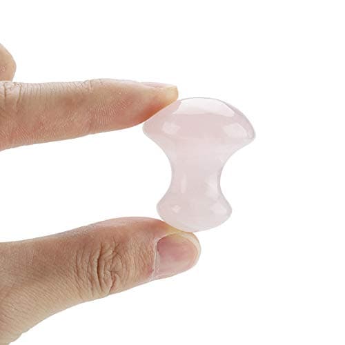 Tyenaza Piedra Masaje, Gua Sha Rosenquarz, Outil de Massage au Quartz d'aventurin Naturel pour Le Visage et Les Yeux, Enlever pour Les Rides et Le Spa Relaxant