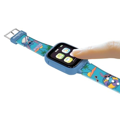Lexibook Lexibook-DMW070D, Disney Stitch, Montre Selfie, Écran Tactile HD, Appareil Photo 720p, Lecteur MP3, Haut-Parleur intégré, Dictaphone, Podomètre, 5 Jeux, DMW070D, Bleu