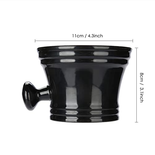 Bol de Rasage, Bol de Savon à Raser En Plastique 2 Couleurs, Bol de Crème En Mousse Ideal Men Pour la Maison(Noir)