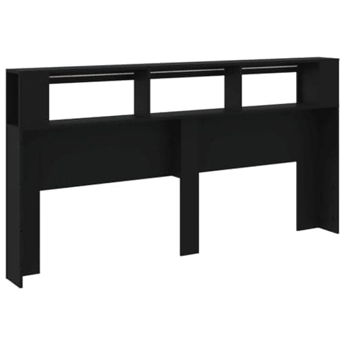 IKAYAA Tête de lit à LED Tête de lit avec Rangement Tete de lit 200 cm Têtes de lit pour adulte-Noir-200 x 103.5 cm