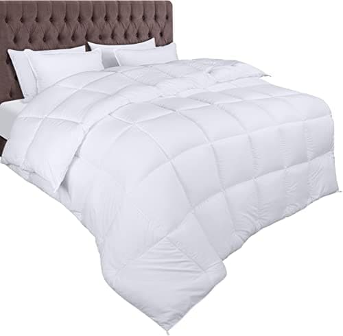 Utopia Bedding Couette 220x240 cm, Couette Chaud 370 GSM, pour lit 2 Personne, Couverture Blanc avec Onglets d'angle (Blanc)