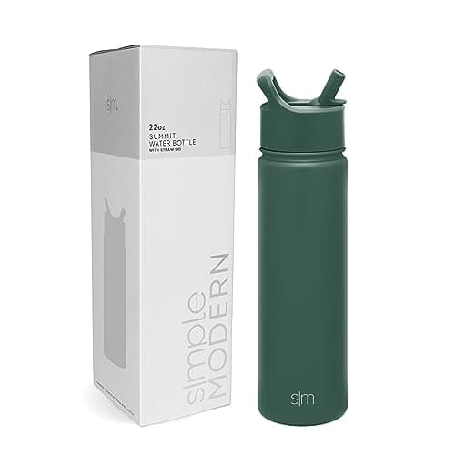 Simple Modern Botella de Agua con Pajita | Bouteille Thermos Isolée en Acier Inoxydable pour Sports et Gymnase | Summit Collection | 650ml | Forest