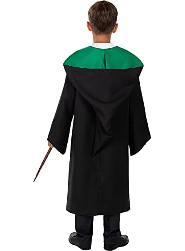 Funidelia | Cape Réplique Harry Serpentard pour fille et garçon Poudlard, Magiciens, Hogwarts - Déguisement pour enfant et accessoires pour Halloween, carnaval et fêtes - Taille 3-4 ans - Noir