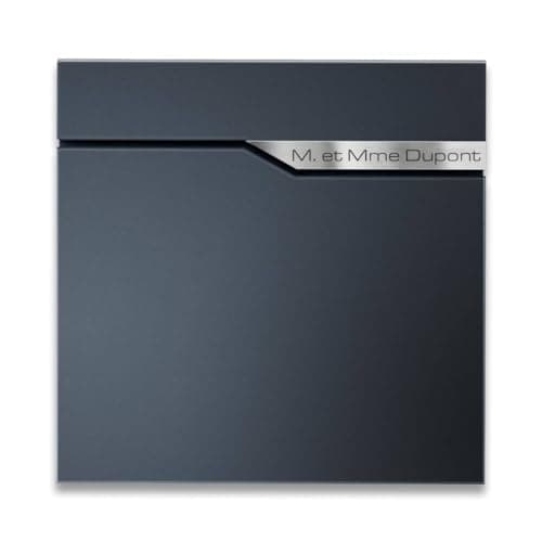 Metzler Boîte aux Lettres Anthracite Plaque de Nom remplaçable | Ebenhard