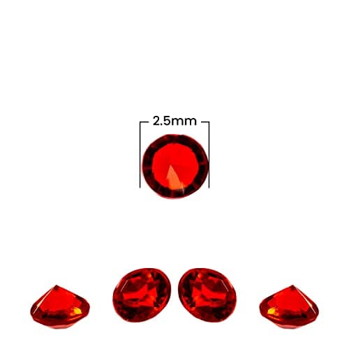 Trimming Shop 2.5mm Petit Diamant Acrylique Décorations de Table, Confettis Cristaux pour Mariage, Mariage Douche et Anniversaire Fête Décoration 4000pcs - Rouge Foncé