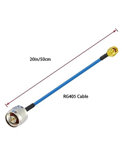 Vecys 2PCS SMA Mâle vers N Type Mâle Câble Coaxial RF N Type Câble Coaxial RF Pigtail 20" /50CM RG405 SMA Mâle 50 Ohm Câble D'extension à Faible Perte