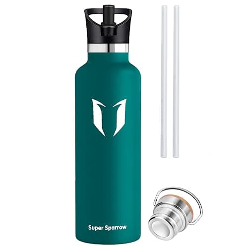 Super Sparrow Gourde Isotherme - Bouteille Isotherme - 750ml - Gourde Inox Bouche Standard - Gourde Sport Étanche - Gourde Enfant sans BPA, pour Sport, Gym, Voyage
