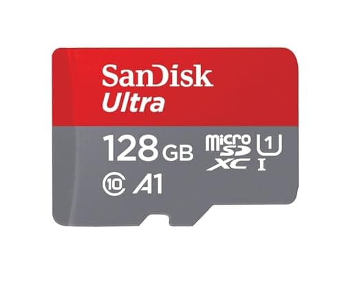 SanDisk Carte mémoire Ultra microSDXC UHS-I 128 Go + adaptateur (A1, Classe 10, U1, vidéos Full HD, jusqu'à 120 Mo/s de vitesse de lecture), Vitesse-Mbps/10x.