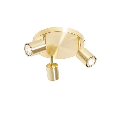 Qazqa java - Spot plafond, plafonnier - 3 lumière - Ø 25 cm - Doré/Laiton - Moderne - éclairage intérieur - Salon I Chambre I Cuisine I Salle à manger