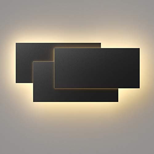Klighten Appliques Murales Interieur LED Lampe 36W 40CM Moderne Applique Murale pour Chambre Maison Couloir Salon Blanc chaud 3000K (Noir)