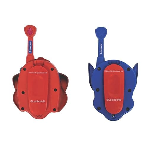 Lexibook- Chase, Marcus, Talkies-Walkies 3D Pat’ Patrouille, Portée 500m, 2 canaux de Communication, Clip Ceinture, TW18PA, Bleu/Rouge