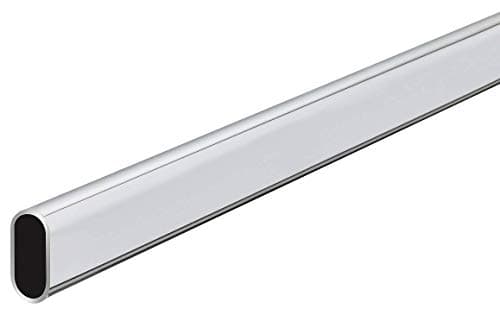 Gedotec Support central de tube de placard pour montage au plafond | Support de tube de placard pour tube de placard ovale | Fixation tringle à vêtements 30 x 15 mm | Acier Chromé | 1 Pièce