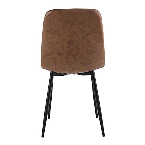Colenis® - Chaises de Salle à Manger Ela - Lot de 4 - Cognac - Microfibre - Chaise de Cuisine - Pieds en métal Stable