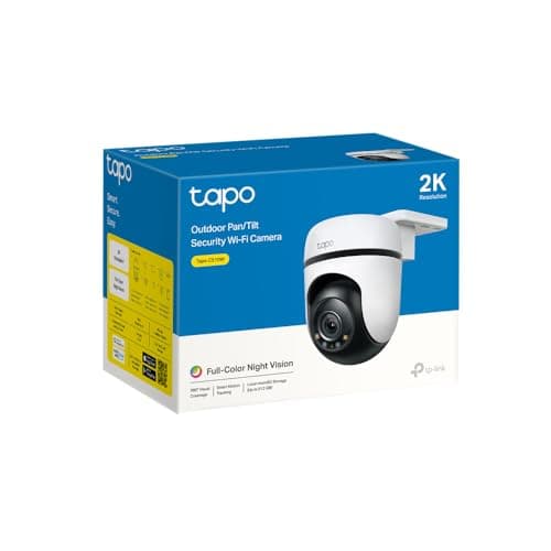TP-Link Tapo 2K Caméra Surveillance WiFi extérieur 360° C510W, Vision nocturne couleur, Détection de Personne et Suivi de Mouvement, Étanche IP65, Alarme sonore Personnalisable