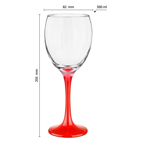 Glasmark Krosno Verres À Vin Set De 6 Verres À Vin Blanc 300Ml Verre Vin Rouge Verres A Pied Ensemble De Verres À Vin Jambe Rouge