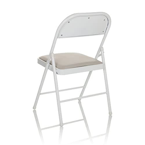 hjh OFFICE Chaise Pliante rembourrée TUDELA W Similicuir Chaise Visiteur Pliante, supporte jusqu'à 130 kg, Gris, 803016