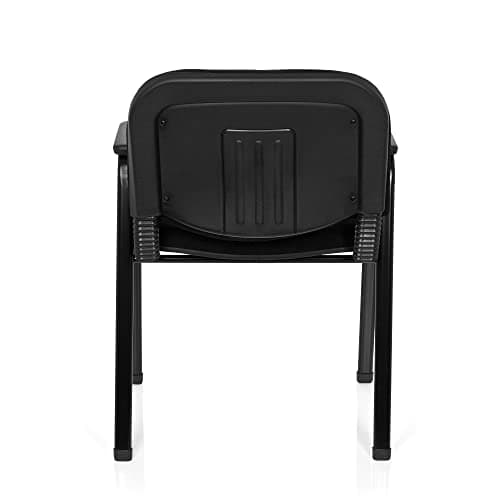 hjh OFFICE 704340 XT 650 Chaise de conférence rembourrée et empilable en Plastique et métal Noir 84 x 55 x 42 cm