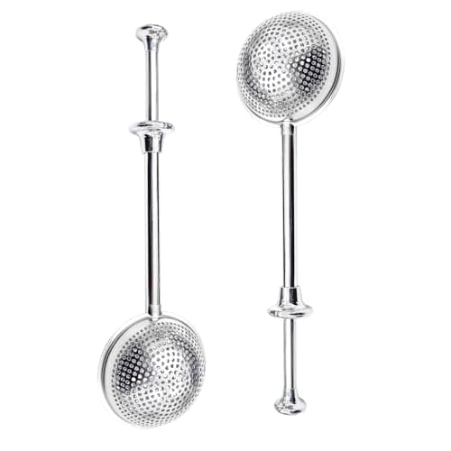 SyiXute 2 Pièces Filtre à Thé,Boule a Thé,Infuseurs à Thé en Acier Inoxydable,Infuseur à Thé avec Long Manche pour Thé en Vrac & Épices,Tasse Théière