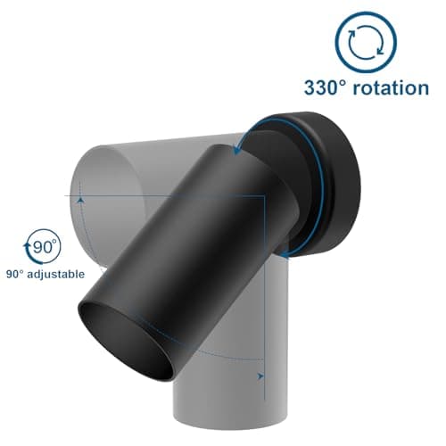 Klighten 2 pcs Spots Plafond Orientable Spot en Saillie, Douille GU10, Plafonnier Spot Ronde en Métal Intérieur, 70 x 130 mm, Ampoule non Incluse, Noir