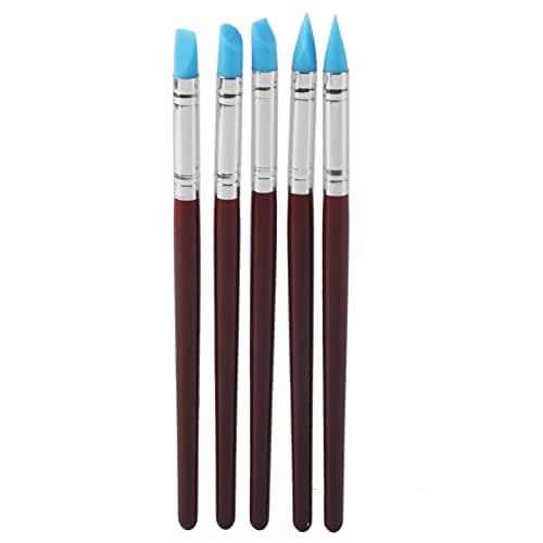 5 Pièces de Peinture à Pointe en Caoutchouc Pinceaux en Silicone Outil de Sculpture de Poterie Pinceau de Peinture en Silicone Outils de Sculpture en Argile