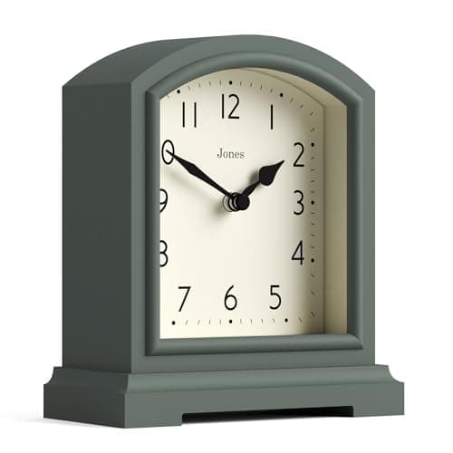 JONES CLOCKS Horloge de cheminée Tavern - Design Traditionnel/Classique - Horloge de Chambre - Horloge de Salon - Horloge de Bureau - Horloge de cheminée - Horloge de Bureau - Petite Horloge (Verte)