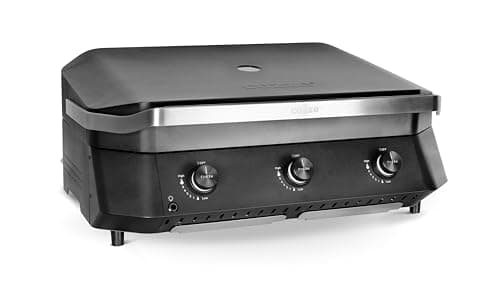 cozze Plancha de Cuisson à Gaz Haut de Gamme Cozze® - Puissance 7.5 kW, Surface de Cuisson 80x50 cm, Design Élégant, Allumage Électronique, Noir et Acier Inoxydable