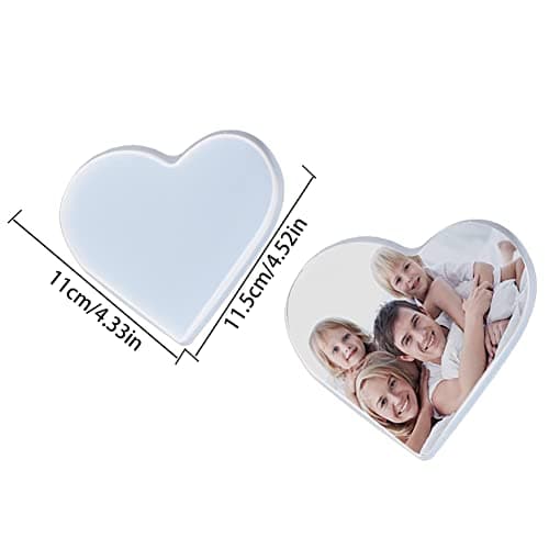 LICHENGTAI Moule en Silicone en Forme de Coeur 3D pour Coeur, Moulle en Forme de Coeur Silicone 3D Love Heart Moule en Silicone, Moule en Résine époxy pour Cadre Photo Décor d'anniversaire de Mariage