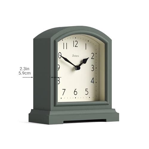 JONES CLOCKS Horloge de cheminée Tavern - Design Traditionnel/Classique - Horloge de Chambre - Horloge de Salon - Horloge de Bureau - Horloge de cheminée - Horloge de Bureau - Petite Horloge (Verte)