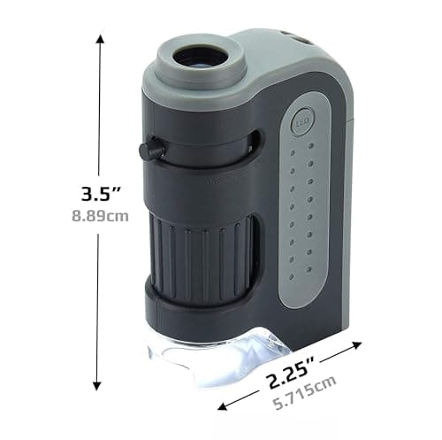 Carson MicroBrite Plus 60-120x microscope de poche éclairé par LED pour enfants, microscope portable, mini microscope pour étudiants en laboratoire scientifique, microscope éducatif pour STEM (MM-300)