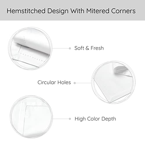 Encasa Homes 100% Pur Coton Sets de Table Couture ourlée à Manger Taille 48x33 cm (rectangulaire) - Blanc - Lot de 4 | Parfait pour fêtes, Maison, cafés, Restaurants et hôtels - Lavable Machine