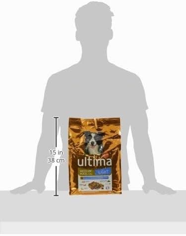 Ultima Croquettes pour Chien Medium-Maxi Adulte Light Poulet, Agneau, Riz, Légumes et Fruits 2 kg