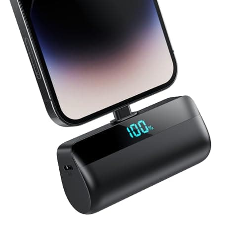 Feob Mini Batterie Externe pour iPhone 5200mAh, Power Bank Charge Rapide 20W PD Chargeur Externe Ultra-compact avec écran LED, Chargeur Portable Compatible avec iPhone 14/14 Plus/13 Pro/12/11/XS/8/7/6