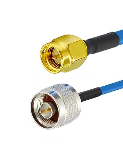 Vecys 2PCS SMA Mâle vers N Type Mâle Câble Coaxial RF N Type Câble Coaxial RF Pigtail 20" /50CM RG405 SMA Mâle 50 Ohm Câble D'extension à Faible Perte
